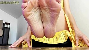 Brunette Teen 18+ Footjob With Big Dildo Closeup!