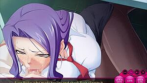 Ochiru Hitozuma Part 7 features intense blowjob in anime hentai game
