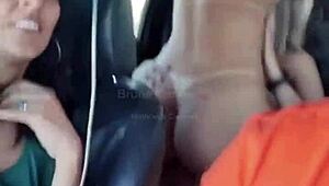 hot blonde in car gets fucked and cum in mouth