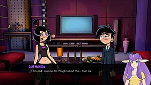 Cheerleaders give Danny Phantom a goth handjob in Amity Park