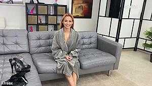 Behind the scenes with Lilly Veroni and Veronica Leal teasing in tight lingerie