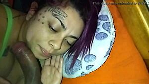 i wake her by rubbing my dick on her mouth, always wanted this, see reaction