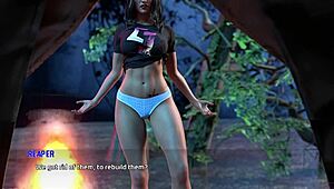 Girls splashing water in triangle 17