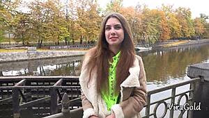 Young Ukrainian Elle Rose Gives Quality Outdoor Blowjob with Vira Gold