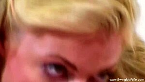 Perfect Tits Blonde Swinger Wifey Ready for Kinky Fun With Husband