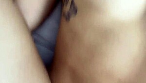 Spying on hot goth step sister Delilah Dagger riding in cowgirl, her big ass bouncing on cock!