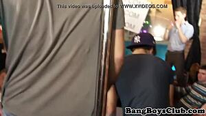 Euro stud in group dancing orgy scene