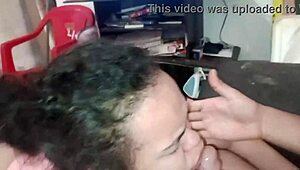 the naughty girl gives a tasty blowjob