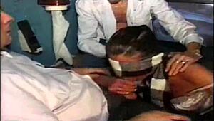 French Slut Enjoys Anal Orgy In Sex Shop