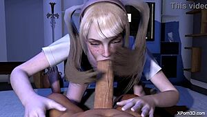 Anime 3D Porn Hentai Busty Girl Sucking in SFM Teaser