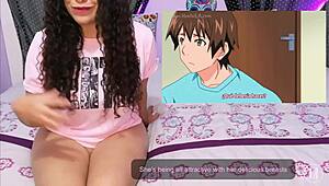 casal latina teen 18+ reage a hentai esguichando doggystyle