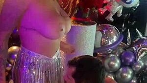 public blowjob for muscular bodybuilder at birthday party - sara blonde and duncan saint 😏