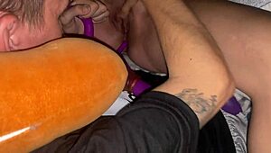 denied orgasm with hot big dildo deep makes her body shake all over