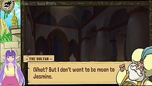 Play the Queen Trainer with Princess Jasmine in this anime porn game
