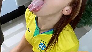 Dutch fan fucks Brazilian ass in POV deepthroat!