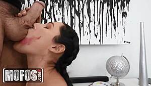 charles dera paints gf's face with cum.