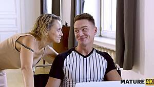 Mature4K Cougar Nailed by Laptop Fixer While Husband’s Away