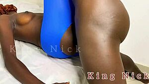 doggystyle action with a sexy ebony babe in tight yoga gear