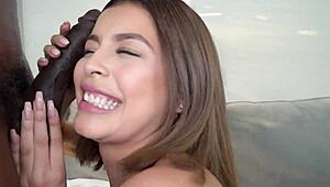Young latina encounters big cock