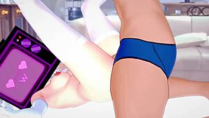 TV Woman Uses Tight Swimsuit for Fun