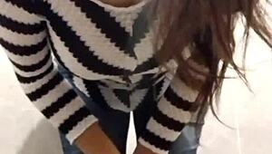 Teen sister masturbates to intense orgasm with big tits squirting