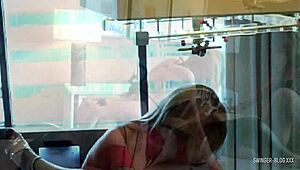 Lesbo Swingers Strap-On Fucking and Pussy Licking in Foursome