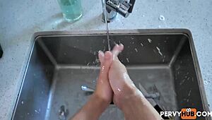 uptight stepsis lets stepbro use her petite ass and tits in hardcore pov blowjob.