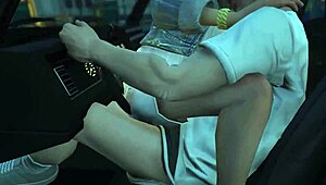 In GTA 5, the online character PICKS UP a HOOKER for SEX in the car.
