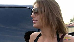 bearded dude seduces milf on sofa