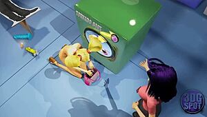 Two Busty Lesbians Try Double Dildo In Public Store