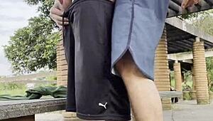 Young Guys Fucking Publicly in the Square for Passersby