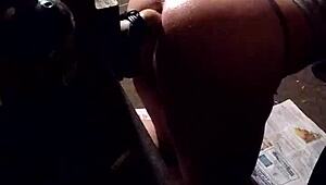 Butt fucking with thin dildo feels amazing 😈