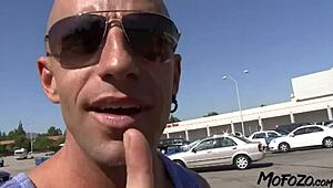 Busty milf debuts in porn with Mofozo, sucking huge shaft