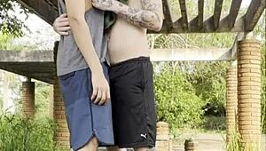 Young Guys Fucking Publicly in the Square for Passersby