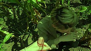 helping a twink friend out in the cornfield