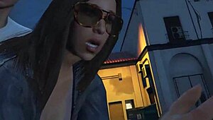 In GTA 5, the online character PICKS UP a HOOKER for SEX in the car.