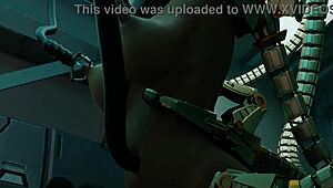 Lara’s experiment with a bondage machine got intense in part 1.