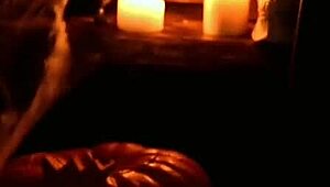 Sexy Devil Puts Hot Wax On Her Big Clit And Nipples