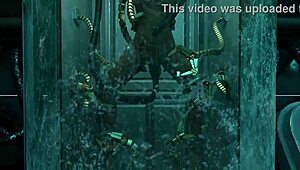 Lara’s experiment with a bondage machine got intense in part 1.