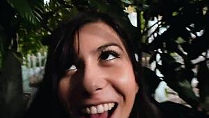 Romanian babe takes massive cock in her ass outdoors! 😱