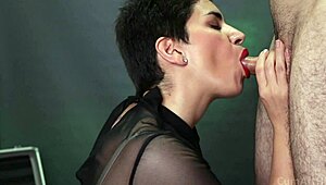 Cum Dripping from Mouth After Intense Couple Action