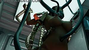 Lara’s experiment with a bondage machine got intense in part 1.