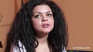 Passionate German-Brazilian Shows Big Natural Tits While Masturbating