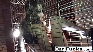 sexy dani daniels a t bitch inside a cage masturbation