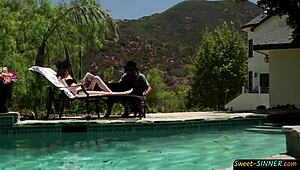A beautiful woman seduces her stepson in a role play game
