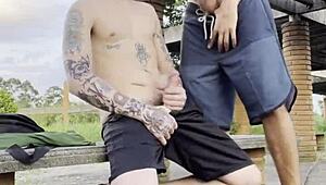 Young Guys Fucking Publicly in the Square for Passersby