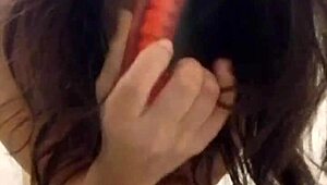 Teen sister masturbates to intense orgasm with big tits squirting