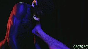 Muscle men get barebacked by a BBC werecat in this fetish-filled hentai