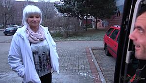 Milf Busty Whore’s Pussy Cum-Covered in Van