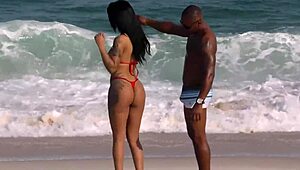 shayene samara bangs big black cock on barra beach 😈. brazilian heat with african stud in voyeur action.